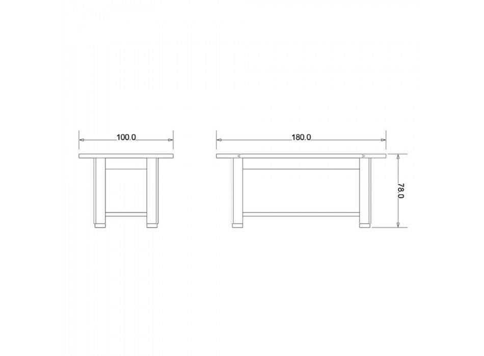 Mesa de madera de roble gris de diseño moderno, L180x P100cm, Willis Viadurini