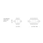 Mesa extensible de madera laminada hasta 470 cm Made in Italy – Gordito Viadurini