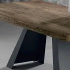 Mesa de diseño en madera maciza hecha en Italia Zerba Viadurini