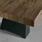 Mesa de diseño en madera maciza hecha en Italia Zerba Viadurini