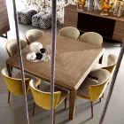 Grilli York mesa cuadrada moderna de madera maciza hecha en Italia Viadurini