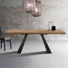Moderna mesa de madera de roble anudada producida en Italia Zerba Viadurini