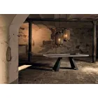 Moderna mesa de madera de roble anudada producida en Italia Zerba Viadurini