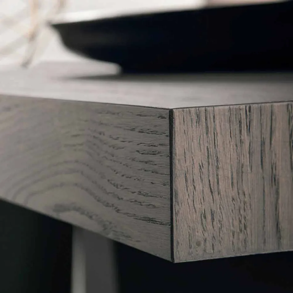 Moderna mesa de madera de roble anudada producida en Italia Zerba Viadurini