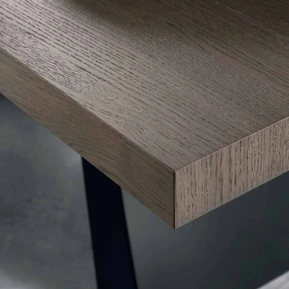 Moderna mesa de madera de roble anudada producida en Italia Zerba Viadurini