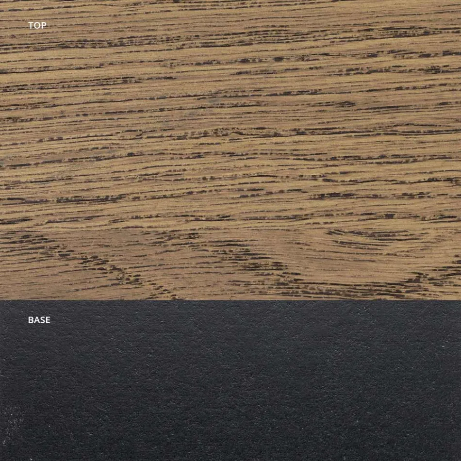 Mesa en Roble Masellato Chapado y Metal Made in Italy - Seoul Viadurini