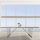 Mesa de roble macizo y patas de metal Made in Italy - Consuelo Viadurini