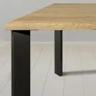 Mesa en roble anudado Masellato y patas de metal Made in Italy - Vicente Viadurini