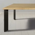 Mesa en roble anudado Masellato y patas de metal Made in Italy - Vicente Viadurini