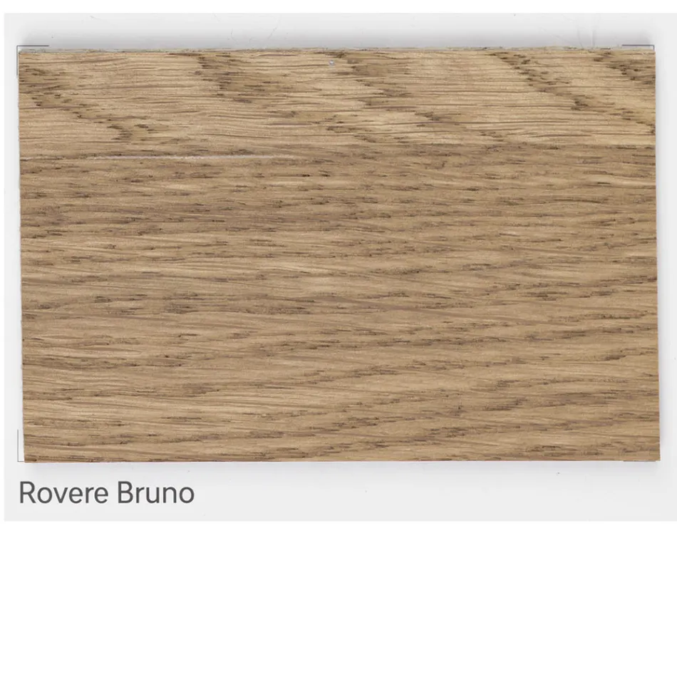 Mesa de roble anudado chapado y patas de metal Made in Italy - Vicente Viadurini