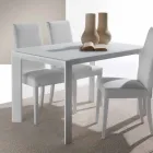 Mesa extensible de vidrio templado con una extensión de libro Phoenix Viadurini