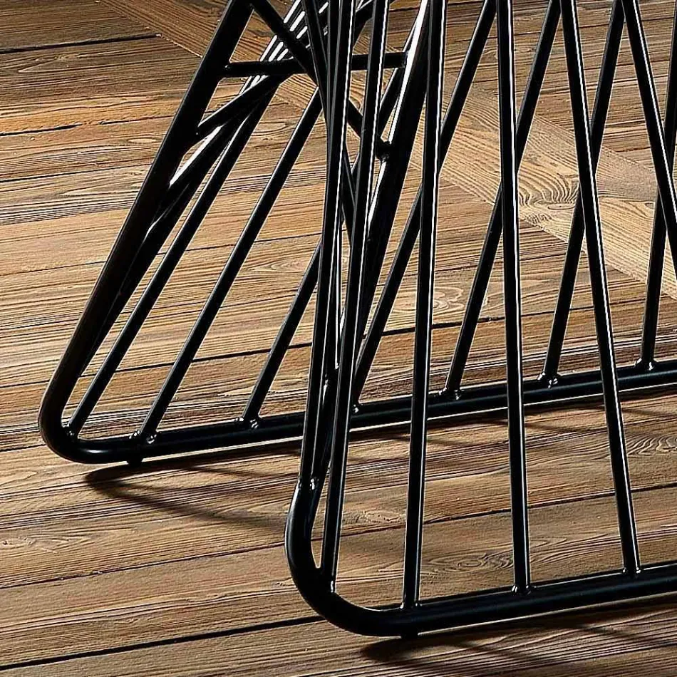 Mesa de vidrio templado de diseño moderno hecha en Italia, Mitia Viadurini