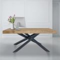 Mesa de interior extensible en madera maciza y metal Made in Italy - Khal