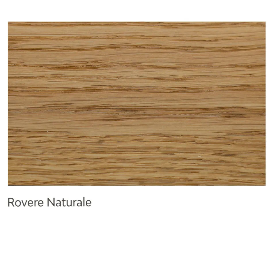 Mesa de interior con tapa y patas de roble Made in Italy - Geolier Viadurini