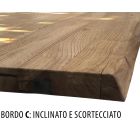 Mesa de interior con tapa y patas de roble Made in Italy - Geolier Viadurini