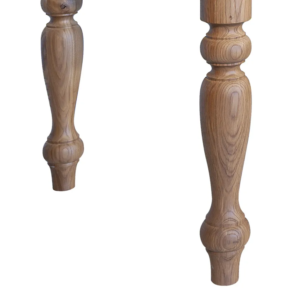 Mesa de interior con tapa y patas de roble Made in Italy - Geolier Viadurini