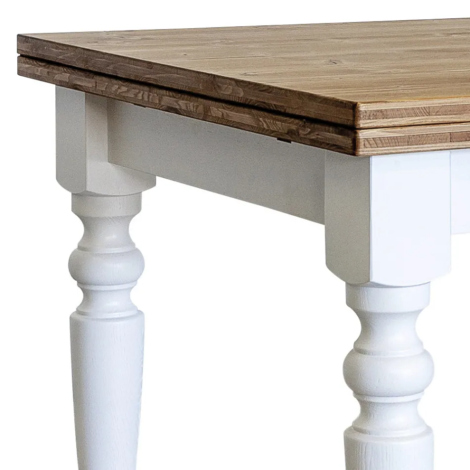 Mesa de Salón Extensible en Abeto Nórdico Made in Italy - Benidorm Viadurini