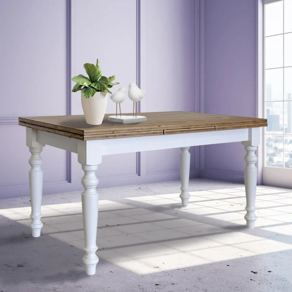 Mesa de Salón Extensible en Abeto Nórdico Made in Italy - Benidorm Viadurini