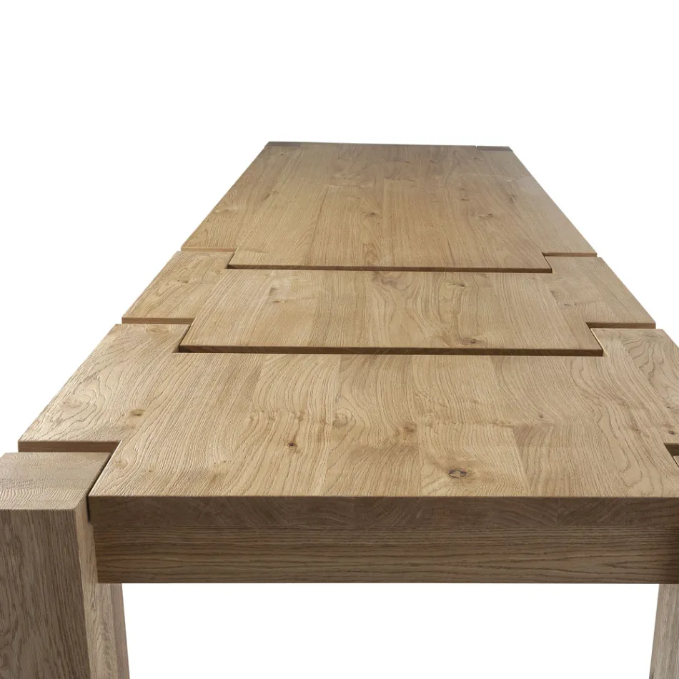 Mesa de estar extensible en roble anudado plateado Made in Italy - Durin Viadurini