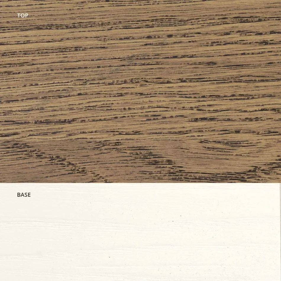 Mesa de estar extensible en roble con esquinas en forma Made in Italy - Rafael Viadurini