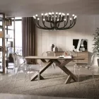 Mesa de estar en nogal anudado macizo real Made in Italy - Boromir Viadurini