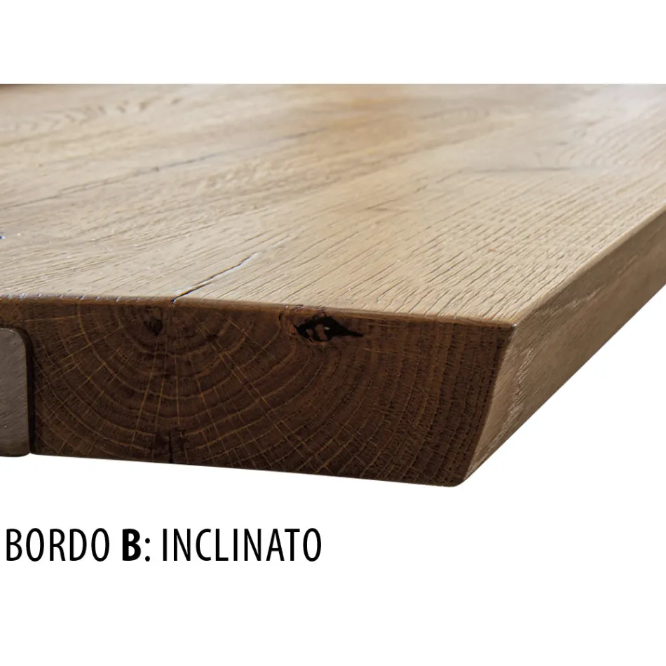 Mesa de estar en roble Massellato disponible en varios bordes Made in Italy - Treebeard Viadurini