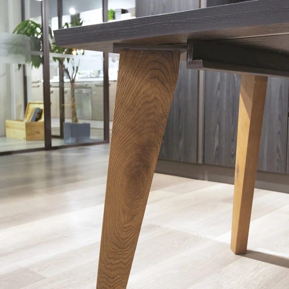 Mesa de estar en roble Massellato disponible en varios bordes Made in Italy - Treebeard Viadurini