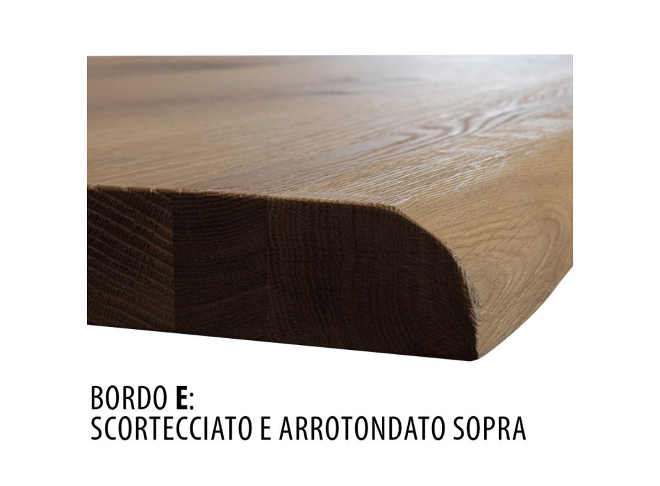 Mesa de estar en roble macizo con base de metal en la parte superior Made in Italy - Cedric Viadurini