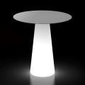 Mesa de luz para exterior con base de luz LED y tapa redonda Made in Italy - Forlina