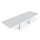 Mesa Extensible Moderna hasta 300 cm en Laminado y Vidrio Made in Italy - Tear Viadurini