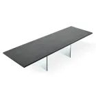 Mesa Extensible Moderna hasta 300 cm en Laminado y Vidrio Made in Italy - Tear Viadurini