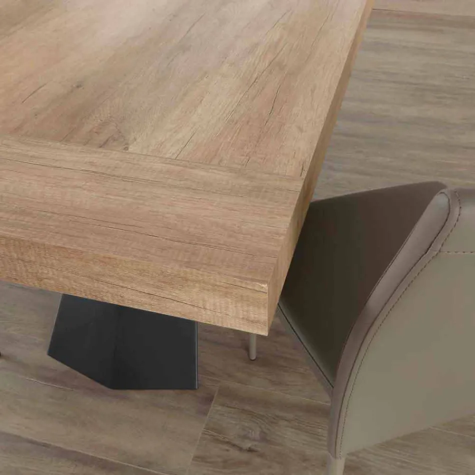Mesa extensible moderna hasta 260/280 cm en madera y metal - Teramo Viadurini