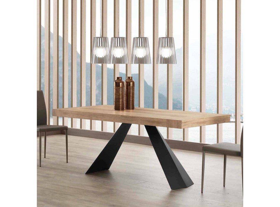 Mesa extensible moderna hasta 260/280 cm en madera y metal - Teramo Viadurini