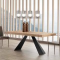 Mesa moderna extensible hasta 260/280 cm en madera y metal Teramo