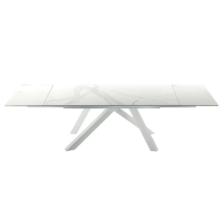Mesa extensible moderna hasta 278 cm en cerámica Made in Italy - Settimmio Viadurini