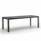 Mesa extensible moderna en gres y madera de haya fabricada en Italia Duccio Viadurini