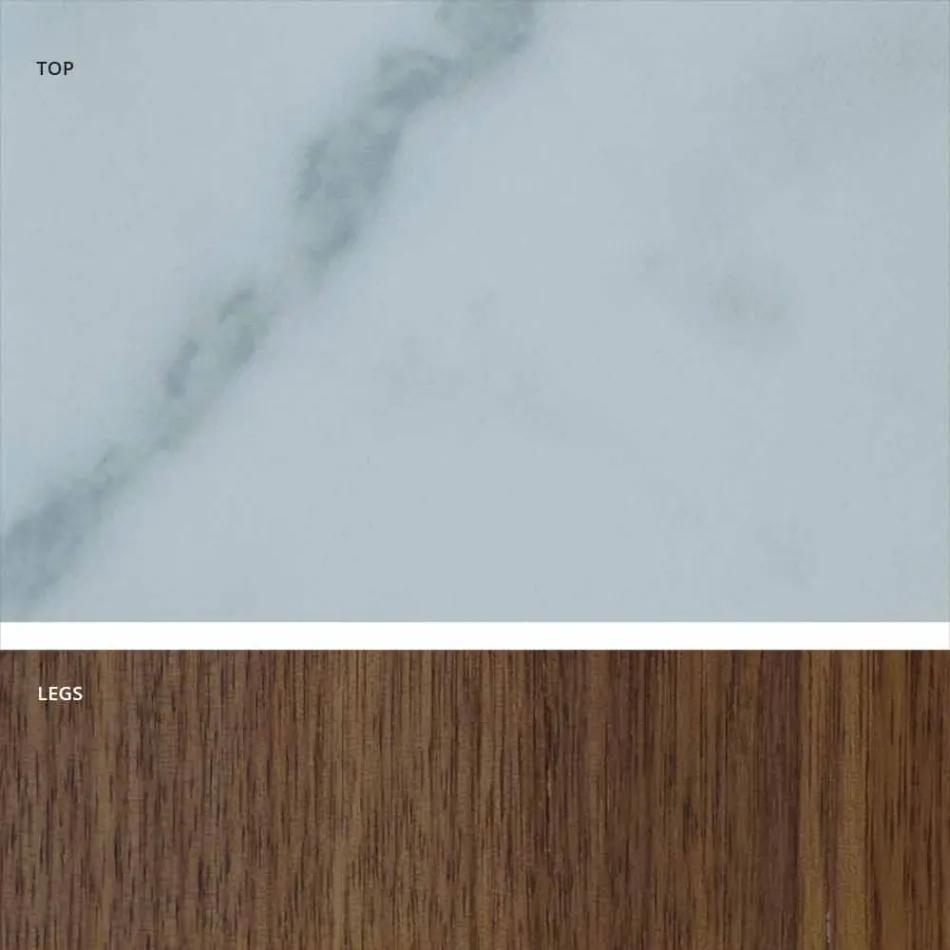 Mesa moderna con encimera de gres con efecto mármol hecha en Italia, Adrano Viadurini