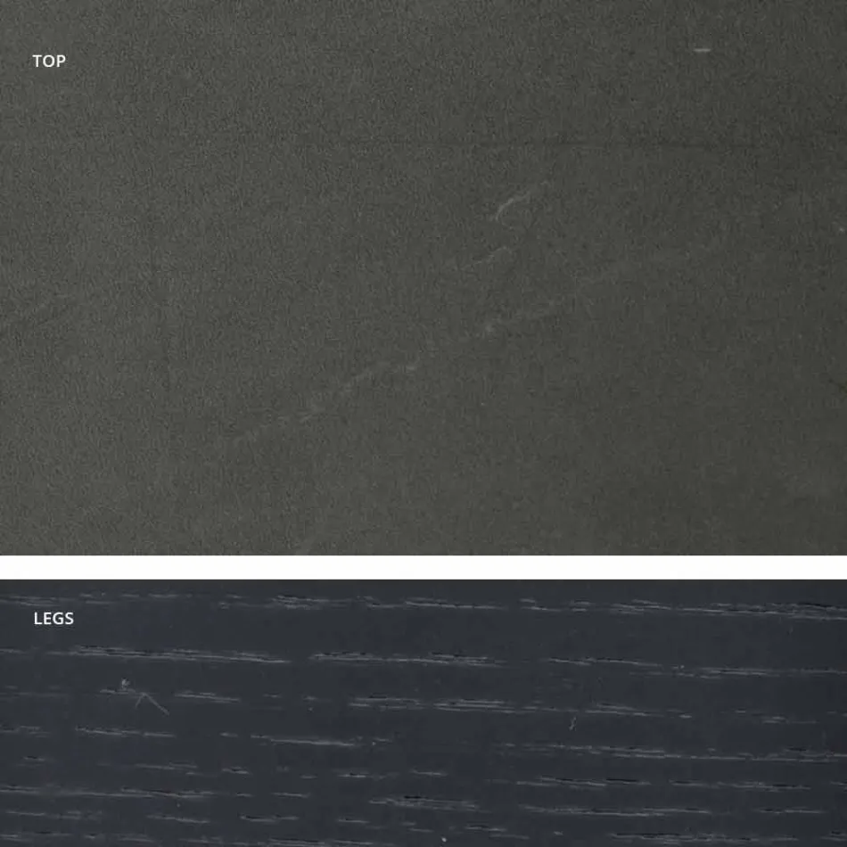 Mesa moderna con encimera de gres con efecto mármol hecha en Italia, Adrano Viadurini