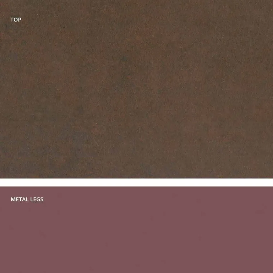 Moderna mesa de vitrocerámica y metal hecha en Italia, Dionigi Viadurini