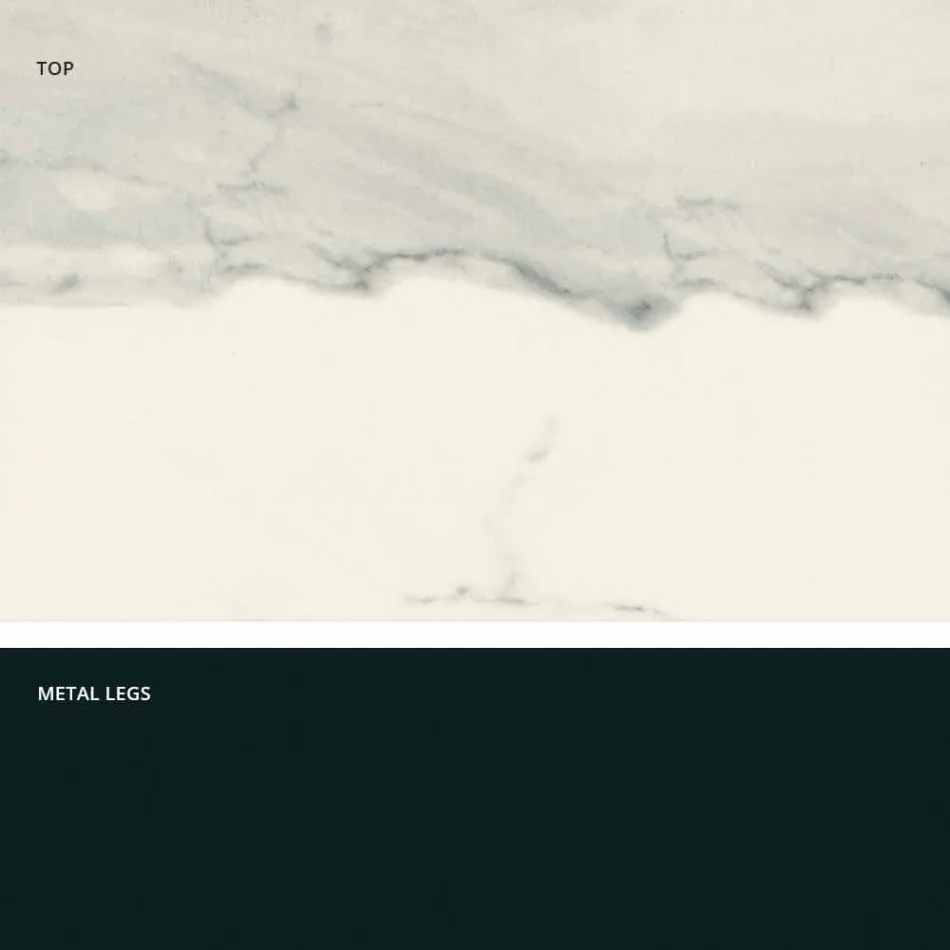 Moderna mesa de vitrocerámica y metal hecha en Italia, Dionigi Viadurini