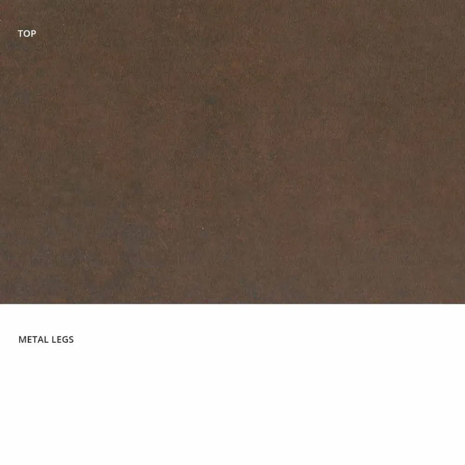 Moderna mesa de vitrocerámica y metal hecha en Italia, Dionigi Viadurini