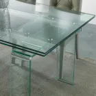 Mesa moderna completamente en vidrio templado transparente Atlanta Viadurini