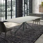 Mesa rectangular moderna en cerámica y acero Made in Italy - Settimmio Viadurini
