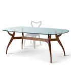 Mesa de comedor ovalada de madera de diseño moderno, L197xP109 cm, Fraco Viadurini