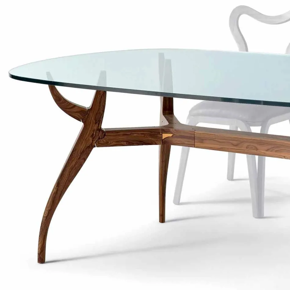 Mesa de comedor ovalada de madera de diseño moderno, L197xP109 cm, Fraco Viadurini