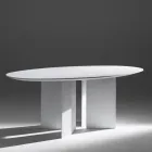 Mesa de comedor ovalada de contrachapado de fresno - Capricorn Viadurini