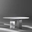Mesa de comedor ovalada de contrachapado de fresno - Capricorn Viadurini