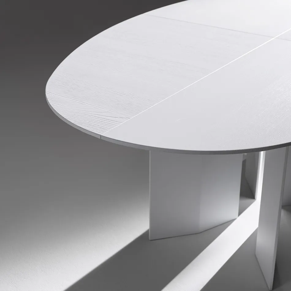 Mesa de comedor ovalada de contrachapado de fresno - Capricorn Viadurini