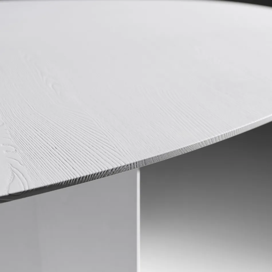 Mesa de comedor ovalada de contrachapado de fresno - Capricorn Viadurini