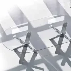 Mesa de diseño oval en cristal 220x120cm hecha en Italia Tree Viadurini